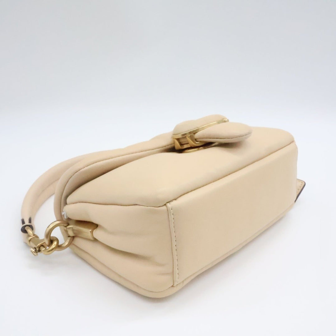 Coach Pillow Tabby 18 Beige Leather Handbag - Lux Central