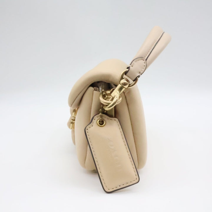 Coach Pillow Tabby 18 Beige Leather Handbag - Lux Central