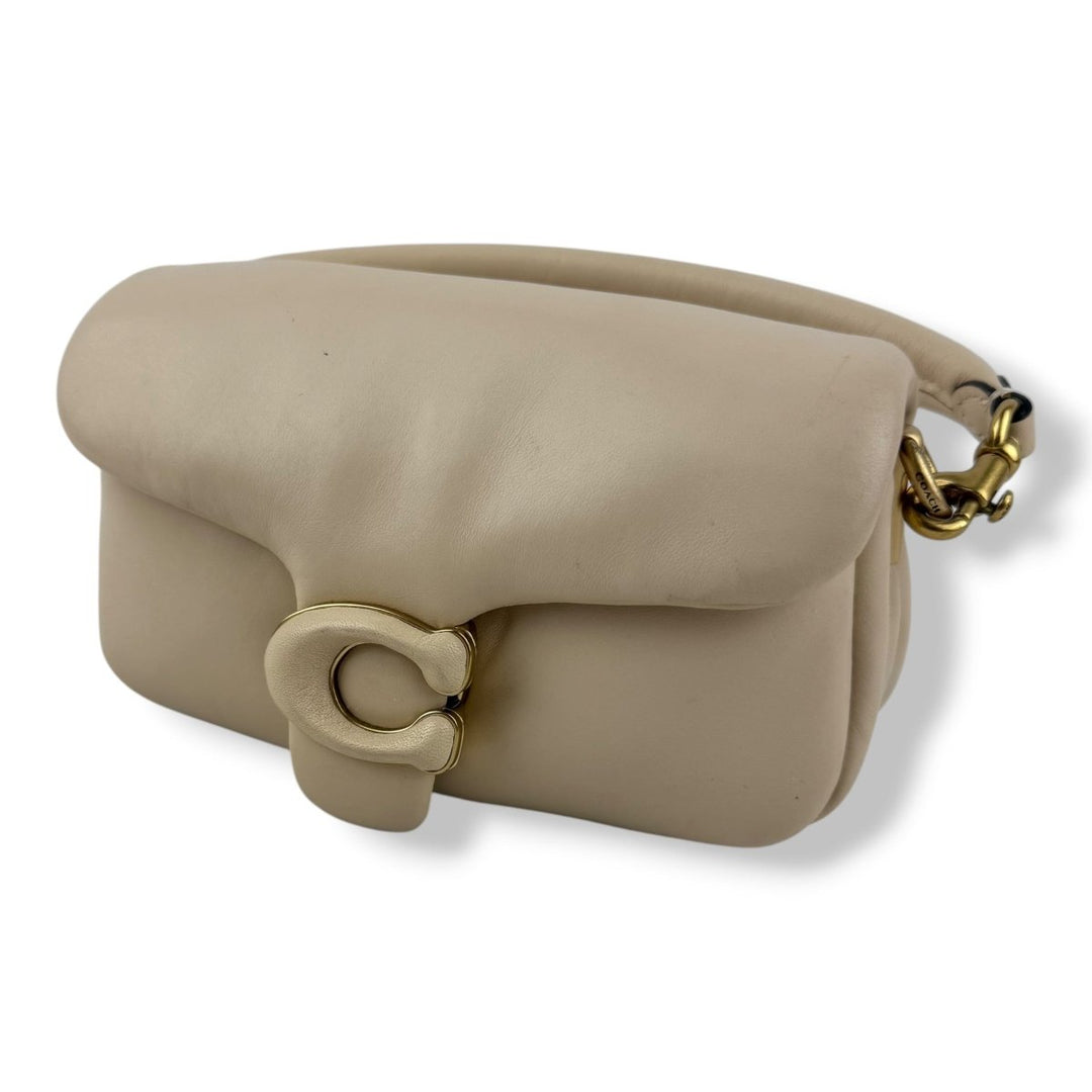Coach Pillow Tabby 18 Cream Leather Handbag - Lux Central