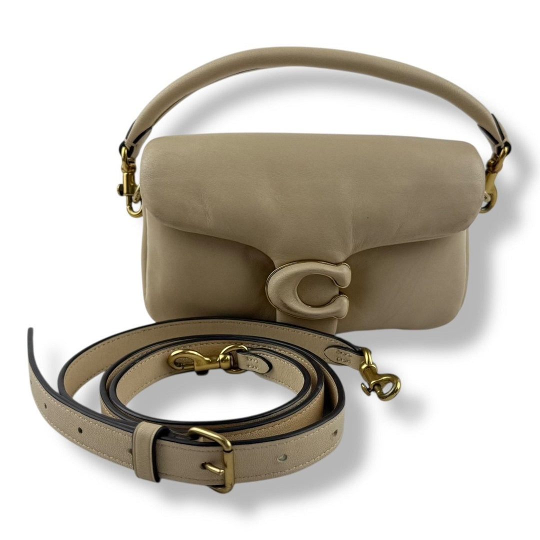 Coach Pillow Tabby 18 Cream Leather Handbag - Lux Central