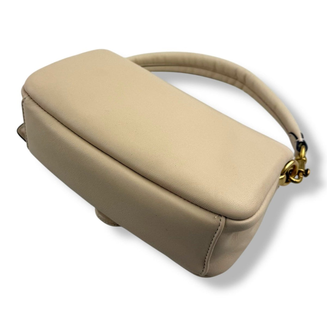 Coach Pillow Tabby 18 Cream Leather Handbag - Lux Central