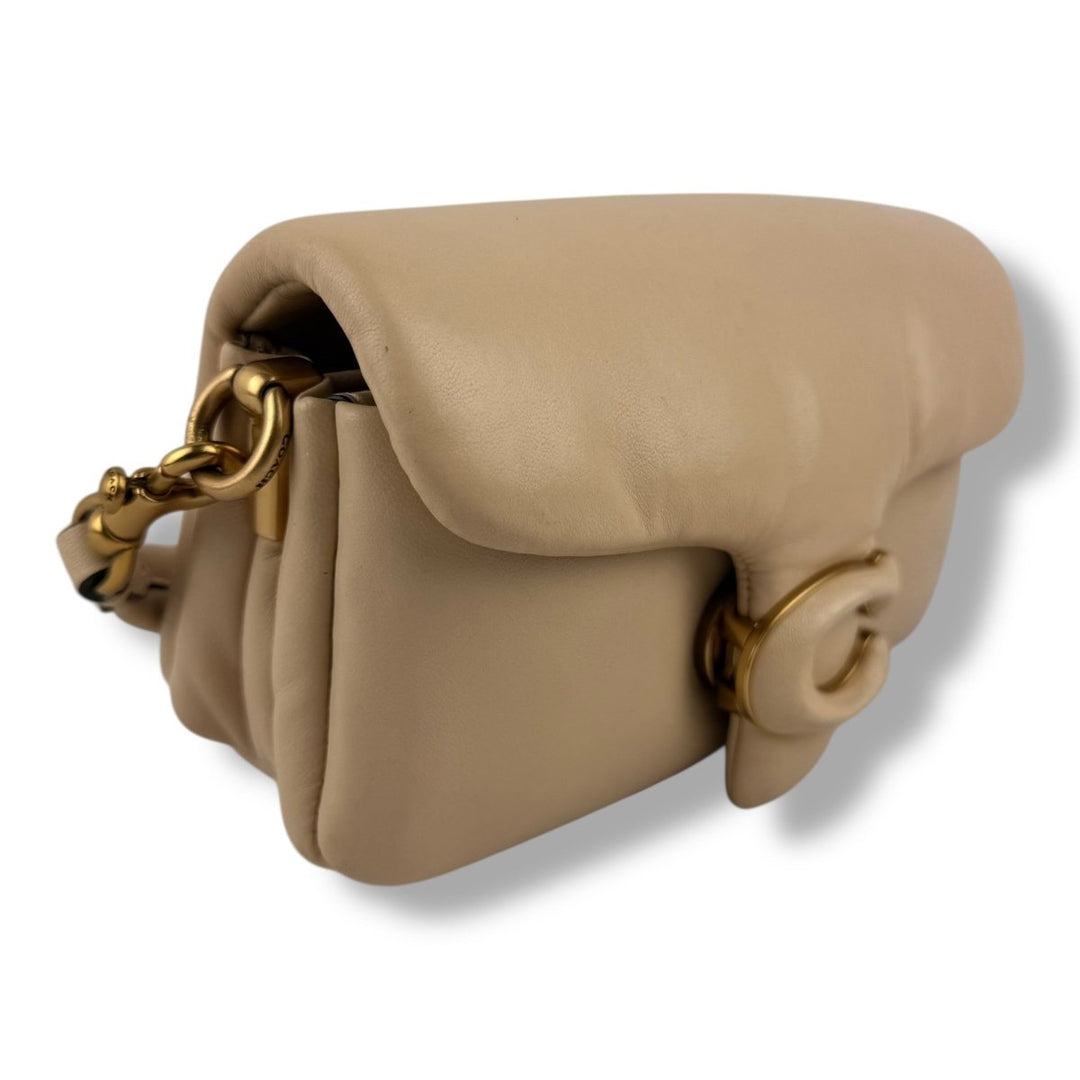 Coach Pillow Tabby 18 Cream Leather Handbag - Lux Central