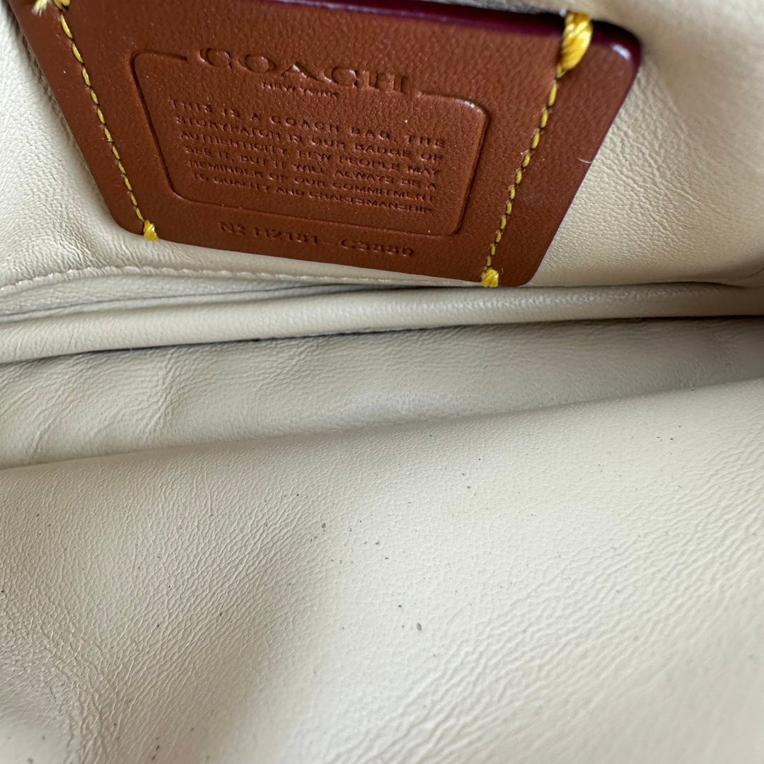 Coach Pillow Tabby 18 Cream Leather Handbag - Lux Central