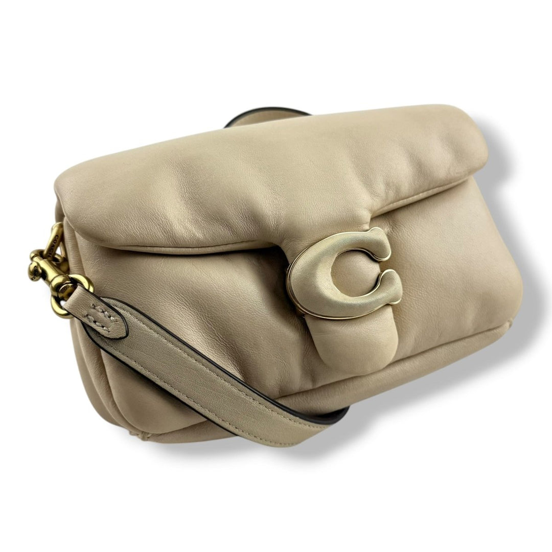 Coach Pillow Tabby 18 Cream Leather Handbag - Lux Central