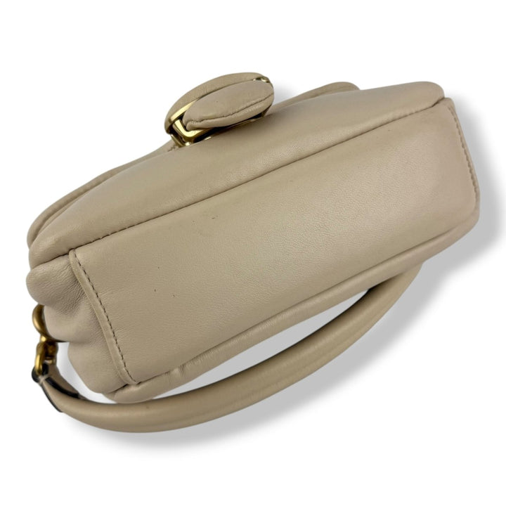 Coach Pillow Tabby 18 Cream Leather Handbag - Lux Central