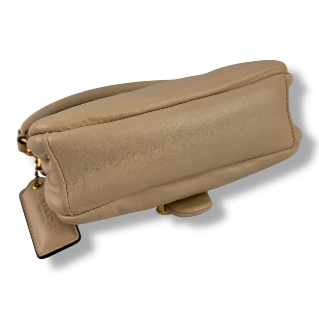 Coach Pillow Tabby 18 Cream Leather Handbag - Lux Central