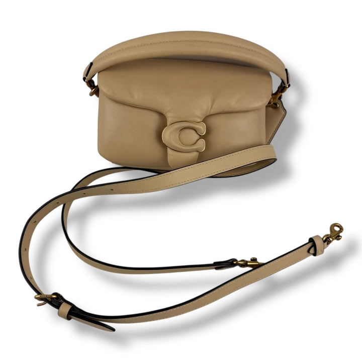 Coach Pillow Tabby 18 Cream Leather Handbag - Lux Central