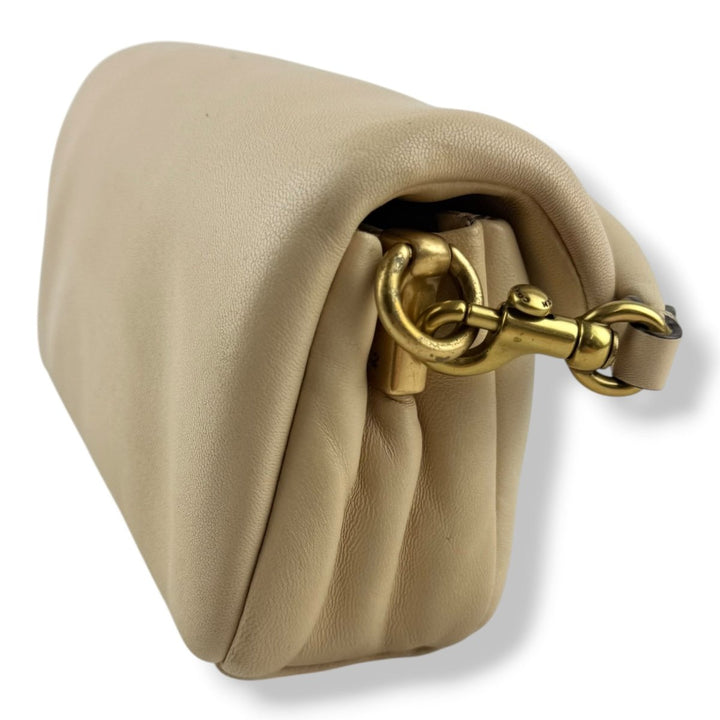 Coach Pillow Tabby 18 Cream Leather Handbag - Lux Central