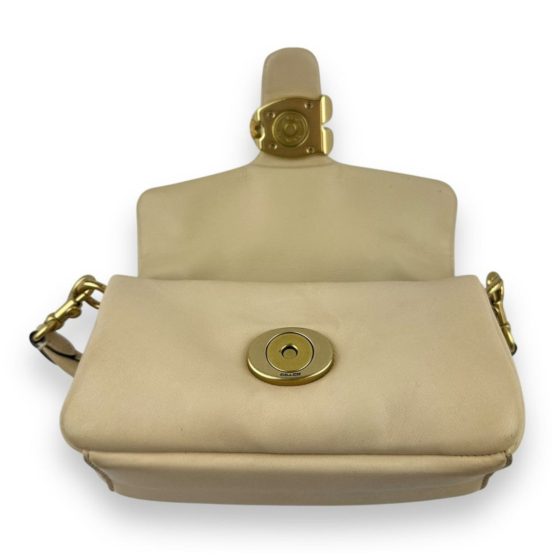 Coach Pillow Tabby 18 Cream Leather Handbag - Lux Central