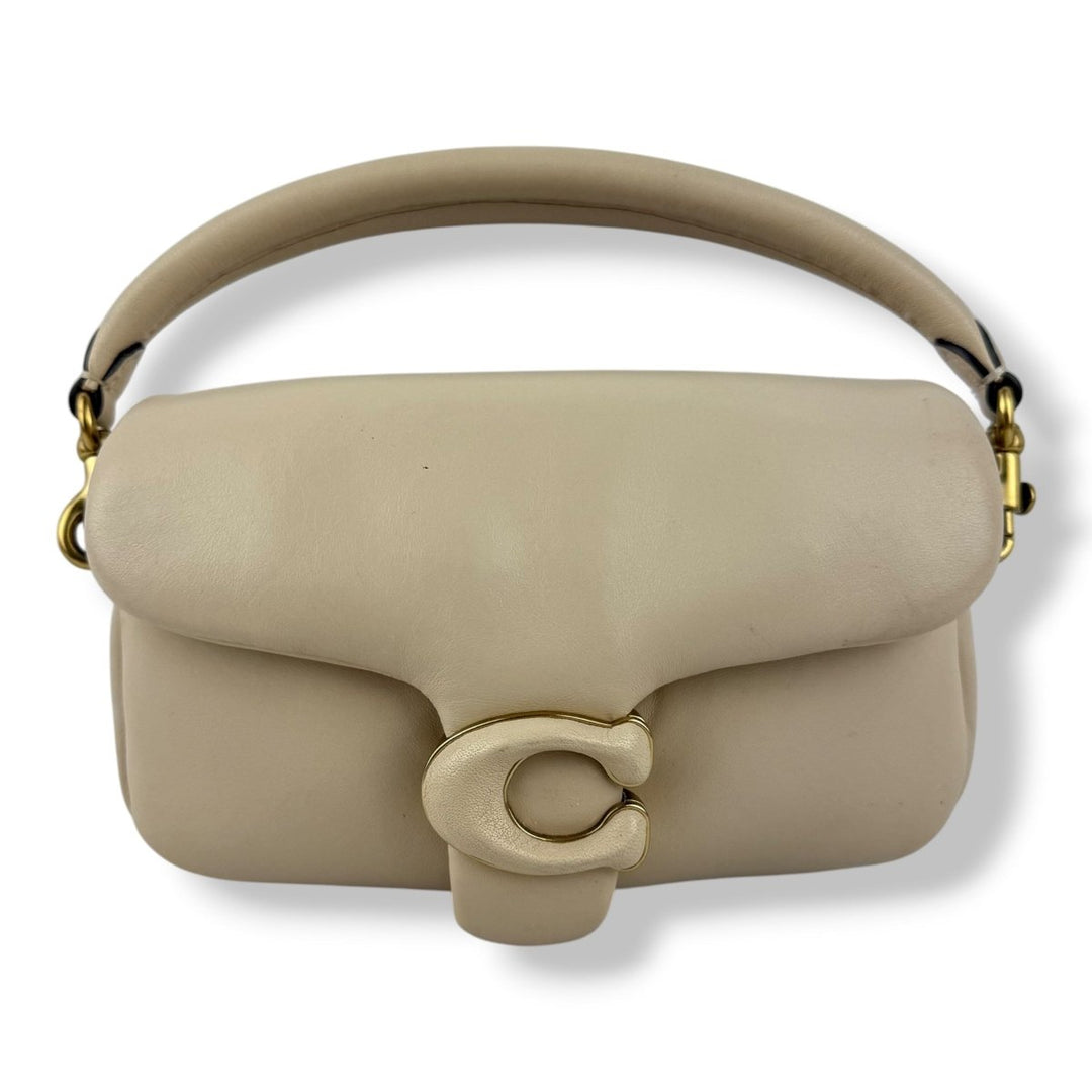 Coach Pillow Tabby 18 Cream Leather Handbag - Lux Central