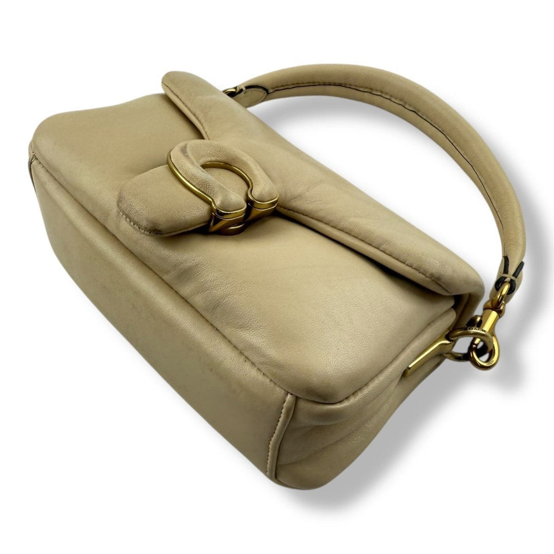 Coach Pillow Tabby 18 Cream Leather Handbag - Lux Central