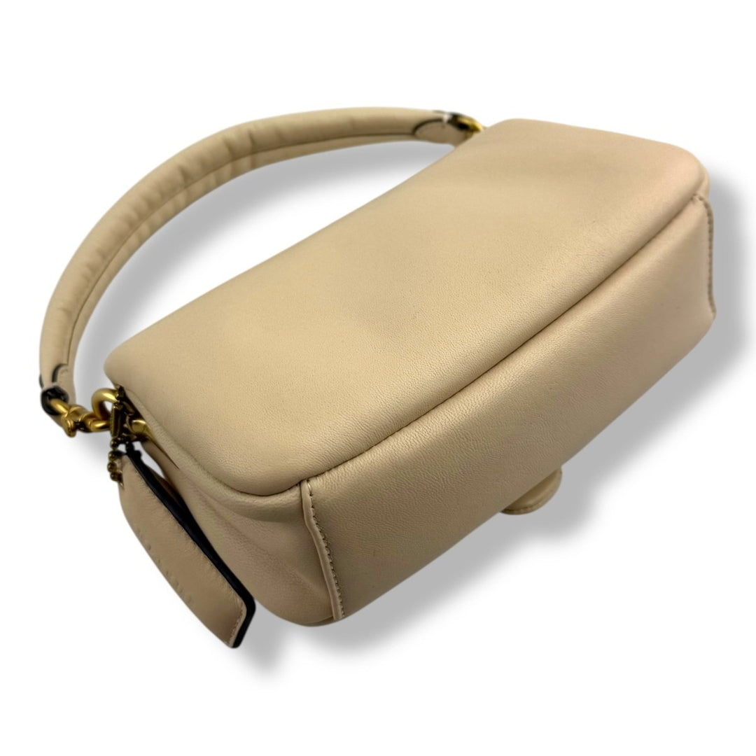 Coach Pillow Tabby 18 Cream Leather Handbag - Lux Central