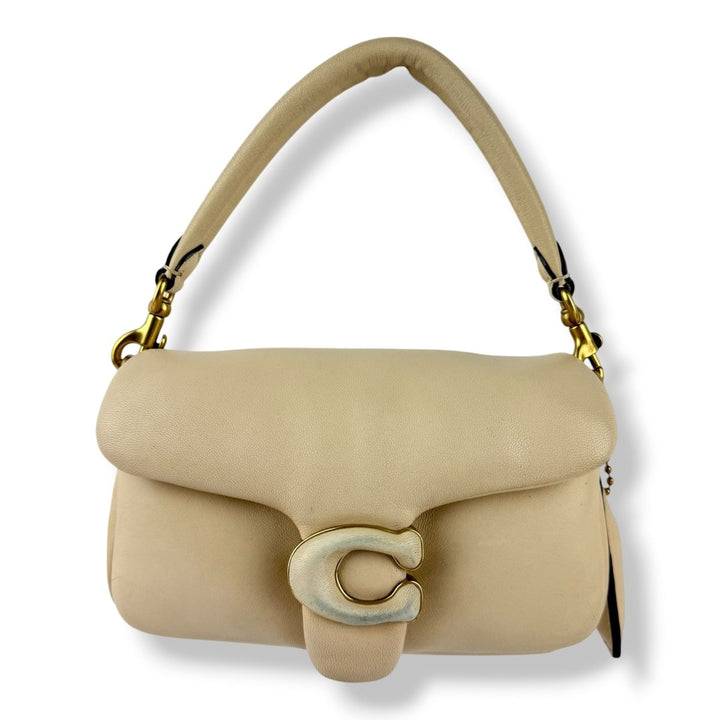 Coach Pillow Tabby 18 Cream Leather Handbag - Lux Central