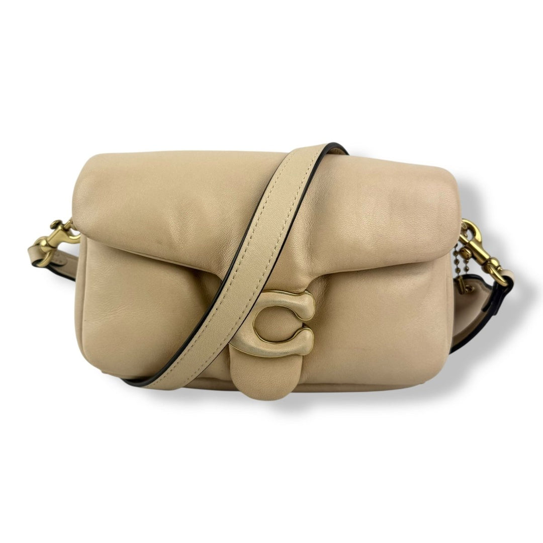 Coach Pillow Tabby 18 Cream Leather Handbag - Lux Central