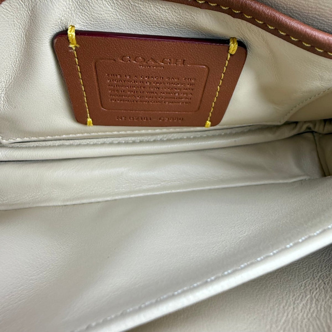 Coach Pillow Tabby 18 Cream Leather Handbag - Lux Central