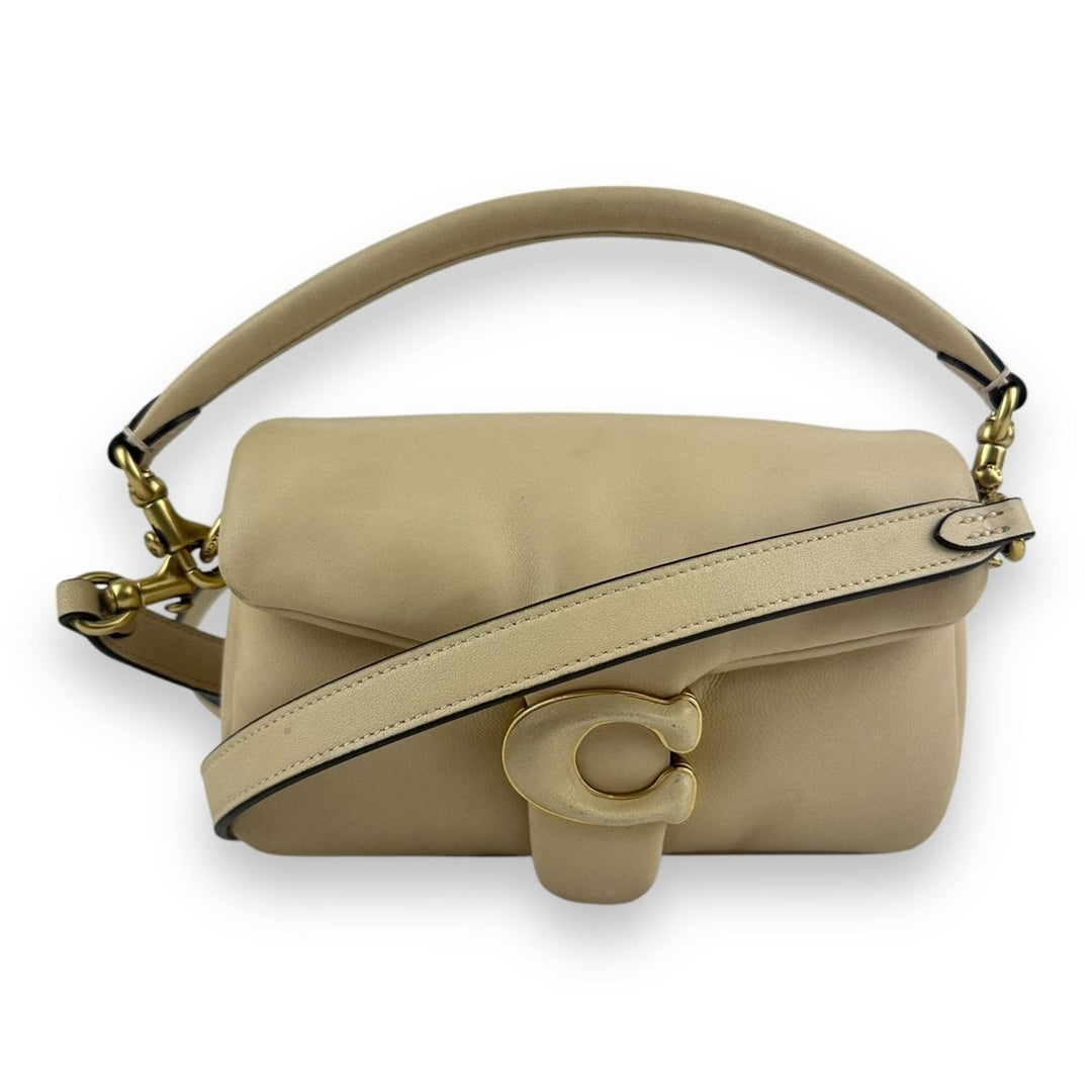 Coach Pillow Tabby 18 Cream Leather Handbag - Lux Central