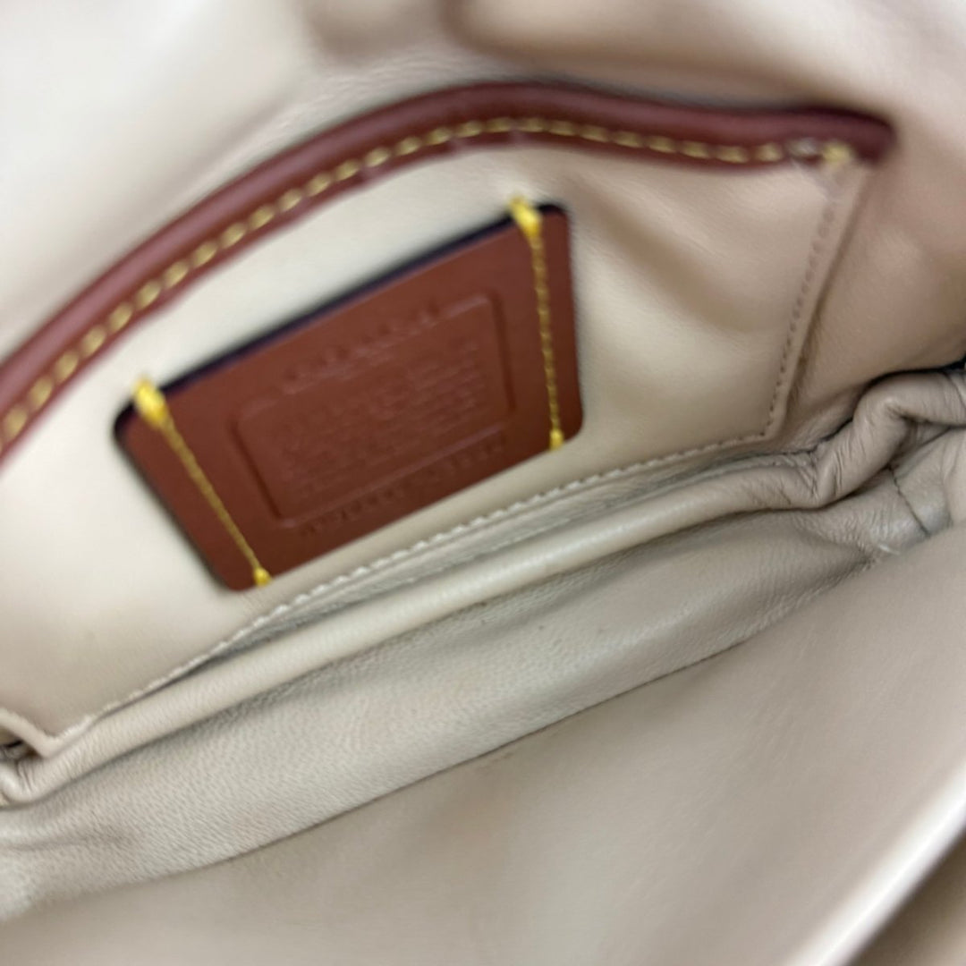 Coach Pillow Tabby 18 Cream Leather Handbag - Lux Central