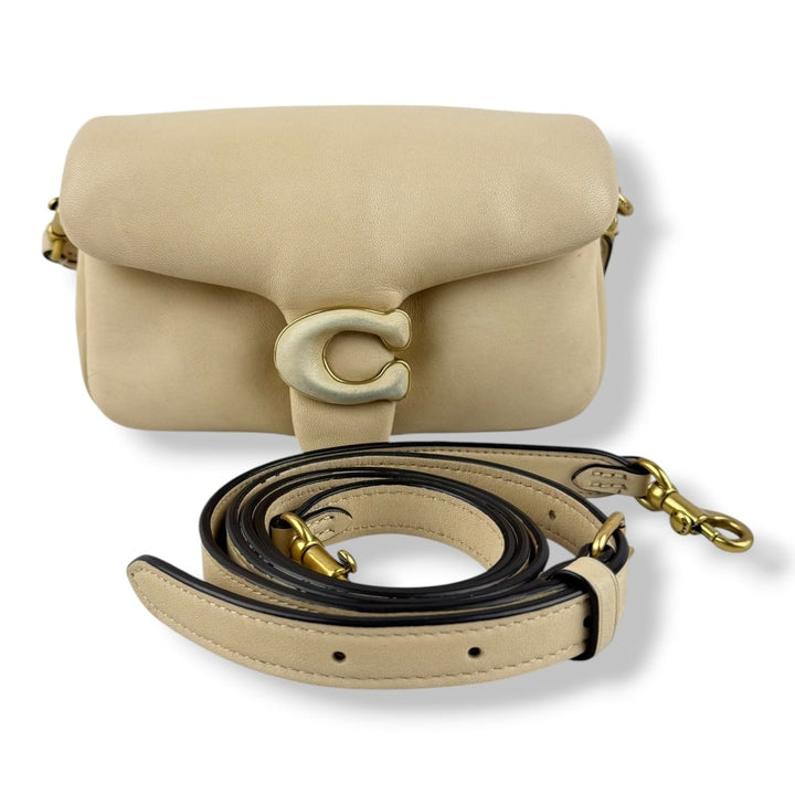 Coach Pillow Tabby 18 Cream Leather Handbag - Lux Central
