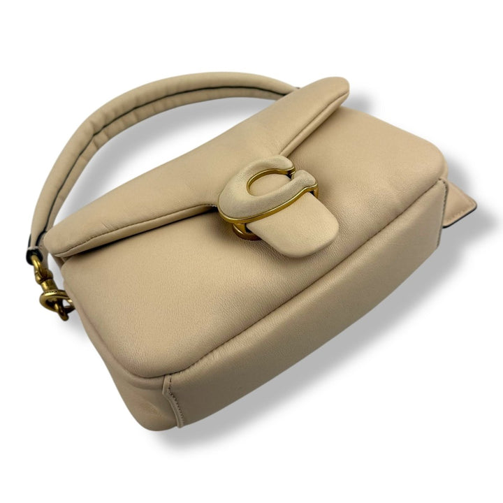 Coach Pillow Tabby 18 Cream Leather Handbag - Lux Central