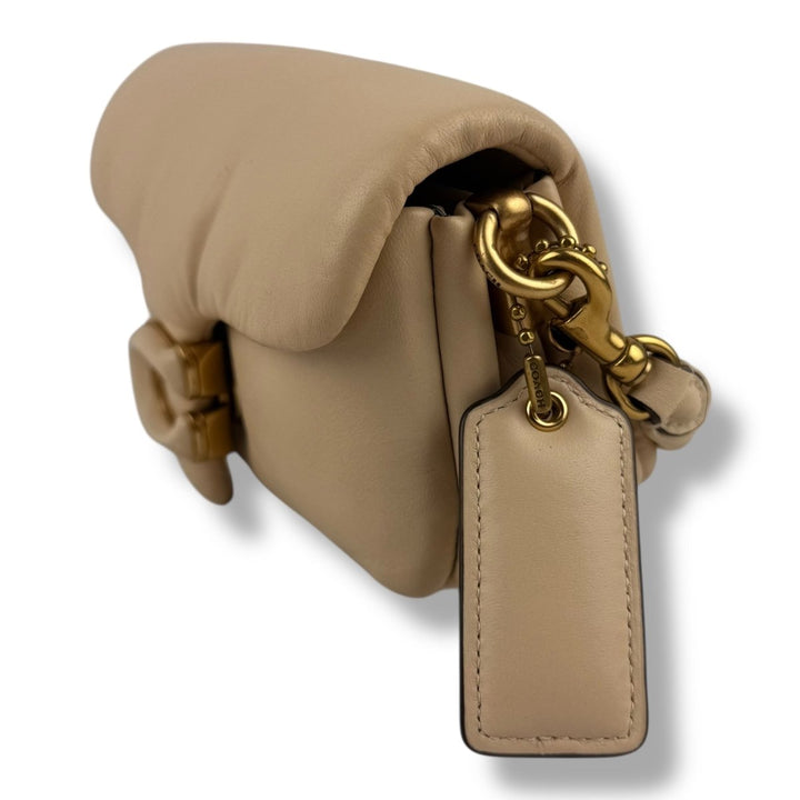 Coach Pillow Tabby 18 Cream Leather Handbag - Lux Central