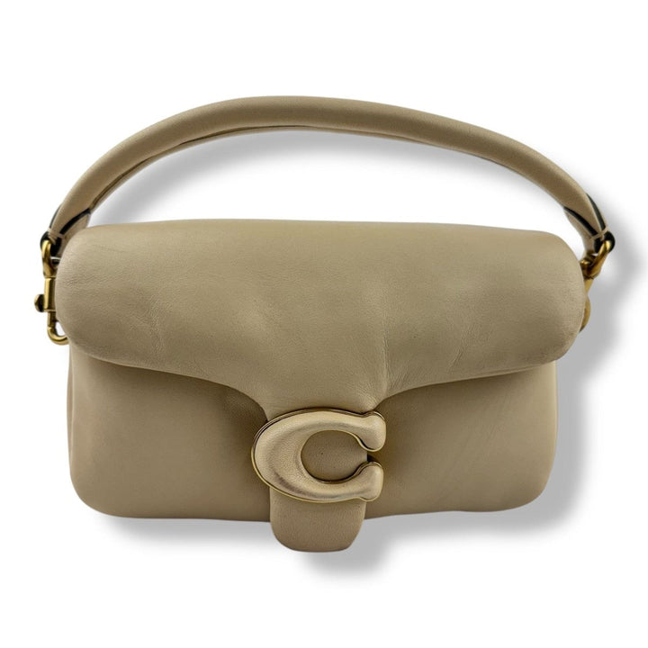Coach Pillow Tabby 18 Cream Leather Handbag - Lux Central