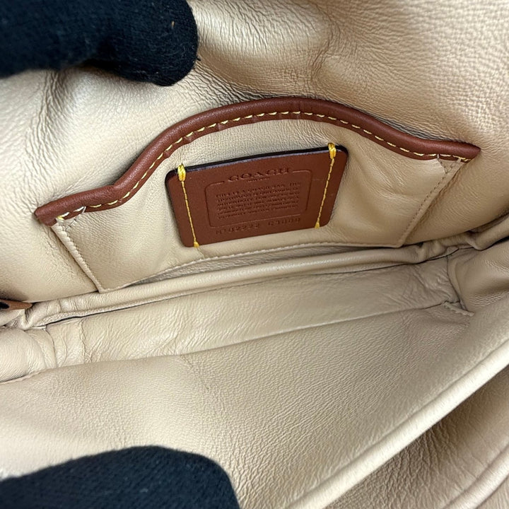 Coach Pillow Tabby 18 Cream Leather Handbag - Lux Central