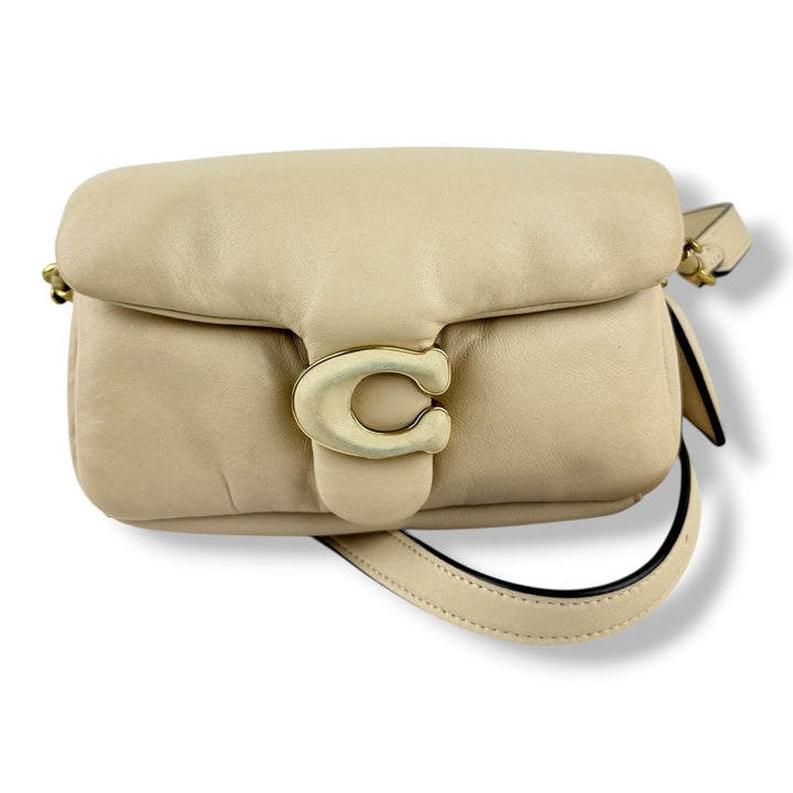 Coach Pillow Tabby 18 Cream Leather Handbag - Lux Central
