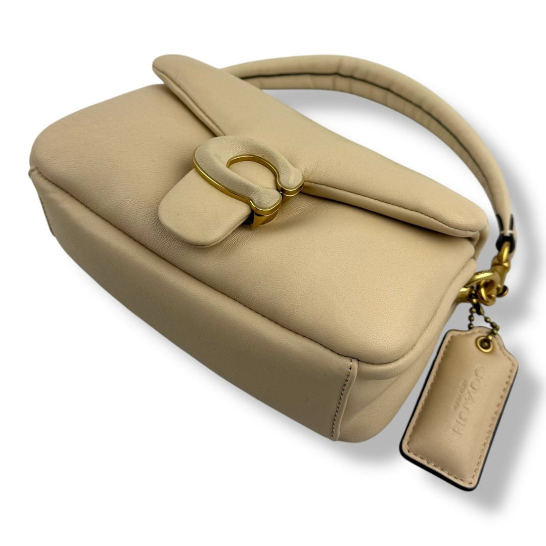Coach Pillow Tabby 18 Cream Leather Handbag - Lux Central
