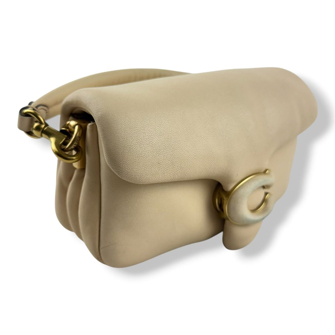Coach Pillow Tabby 18 Cream Leather Handbag - Lux Central