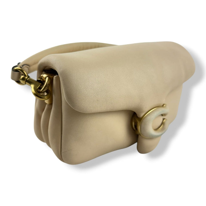 Coach Pillow Tabby 18 Cream Leather Handbag - Lux Central