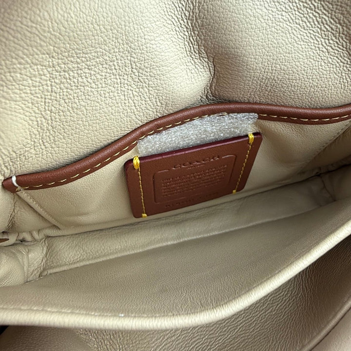 Coach Pillow Tabby 18 Cream Leather Handbag - Lux Central