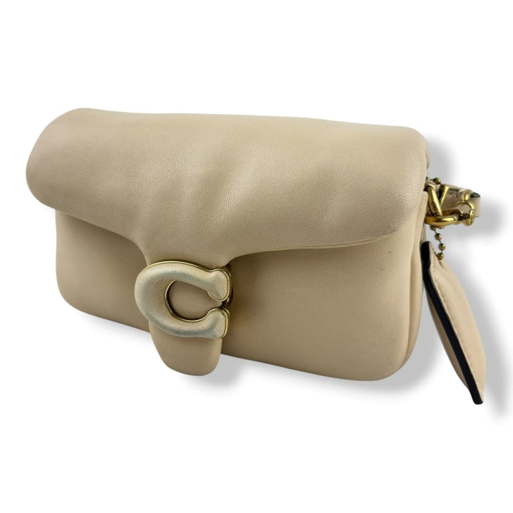 Coach Pillow Tabby 18 Cream Leather Handbag - Lux Central