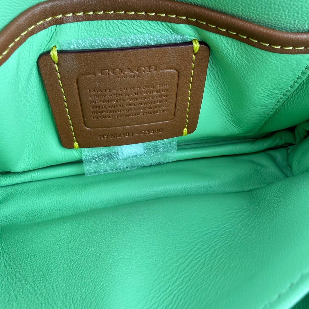 Coach Pillow Tabby 18 Green Leather Handbag - Lux Central