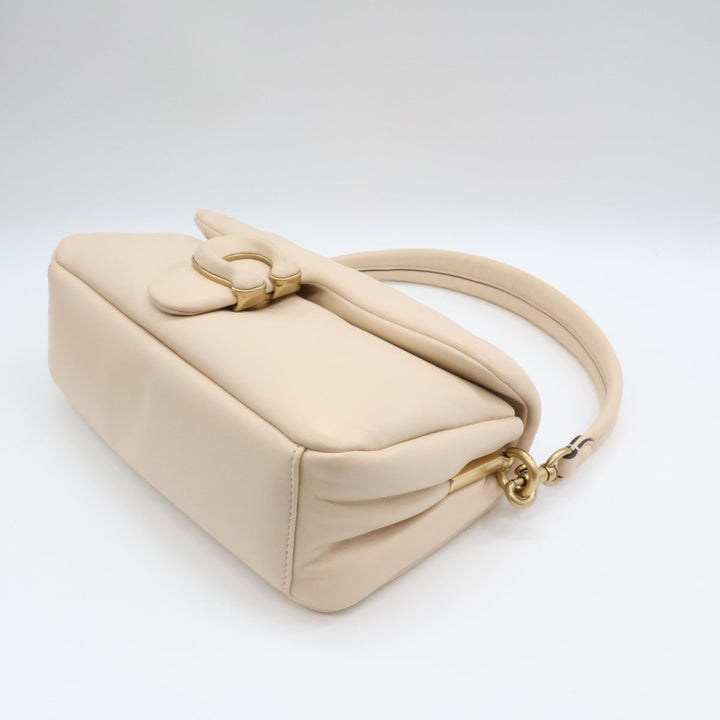 Coach Pillow Tabby 26 Beige Leather Crossbody Handbag - Lux Central