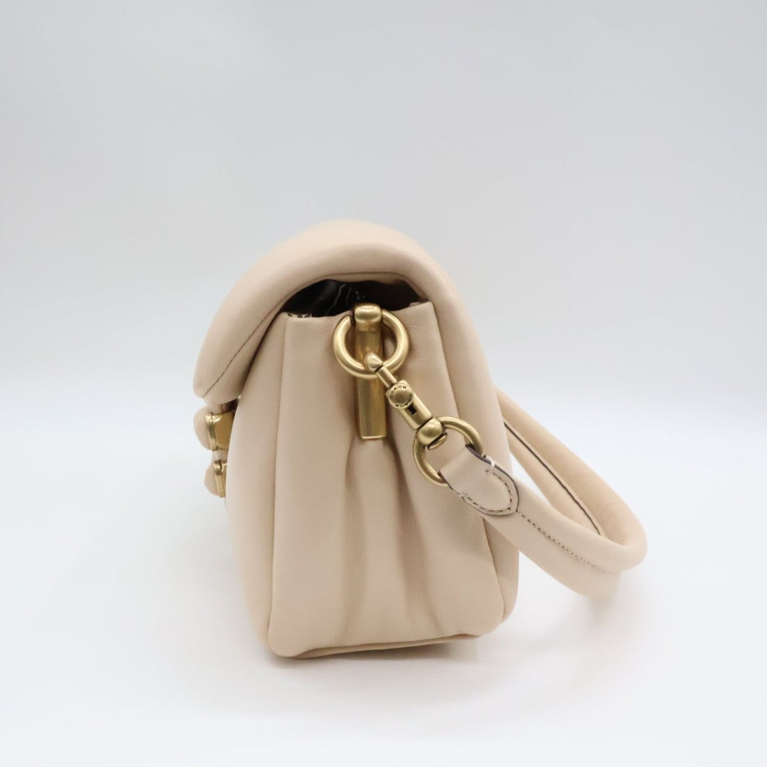 Coach Pillow Tabby 26 Beige Leather Crossbody Handbag - Lux Central