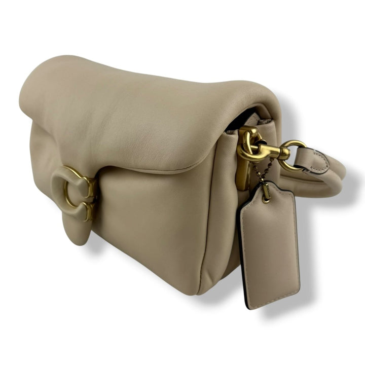 Coach Pillow Tabby 26 Beige Leather Handbag - Lux Central