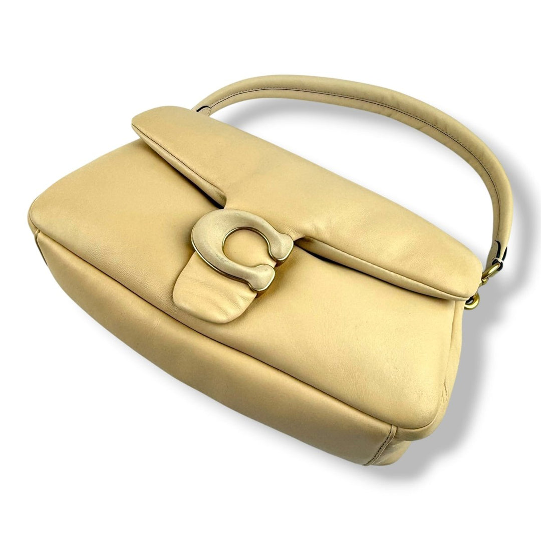Coach Pillow Tabby 26 Beige Leather Handbag - Lux Central