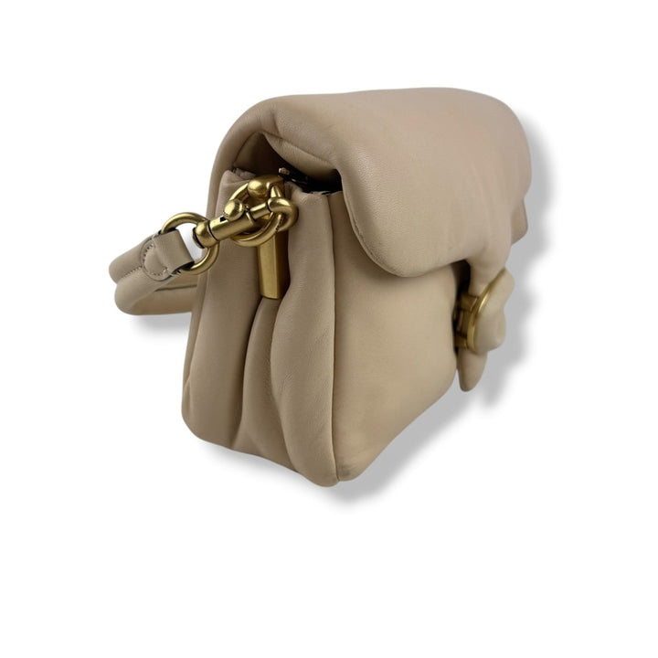 Coach Pillow Tabby 26 Beige Leather Handbag - Lux Central