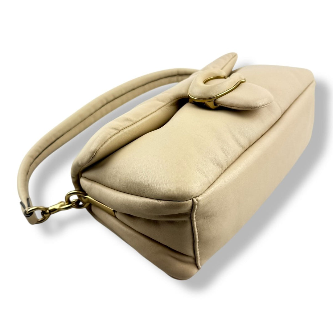 Coach Pillow Tabby 26 Beige Leather Handbag - Lux Central