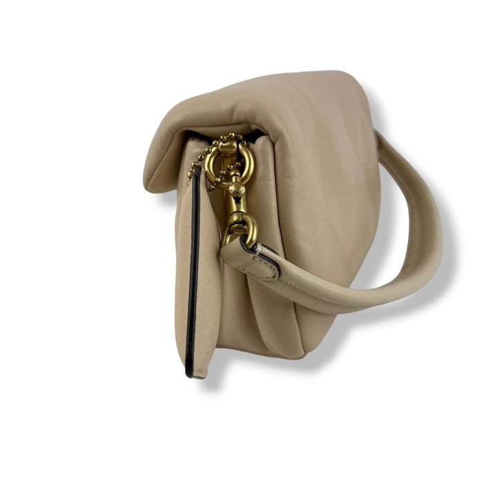 Coach Pillow Tabby 26 Beige Leather Handbag - Lux Central