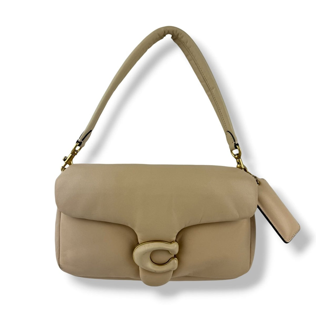 Coach Pillow Tabby 26 Beige Leather Handbag - Lux Central