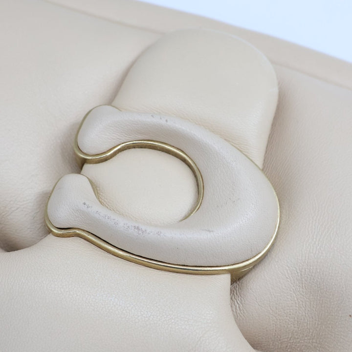 Coach Pillow Tabby 26 Beige Leather Handbag - Lux Central