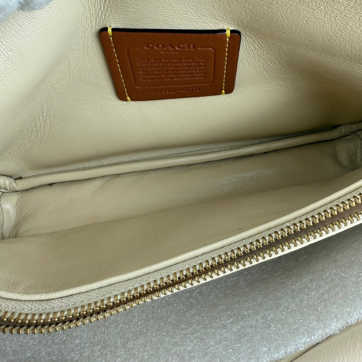 Coach Pillow Tabby 26 Beige Leather Handbag - Lux Central