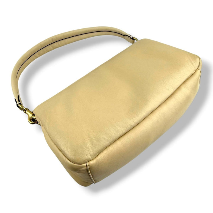 Coach Pillow Tabby 26 Beige Leather Handbag - Lux Central