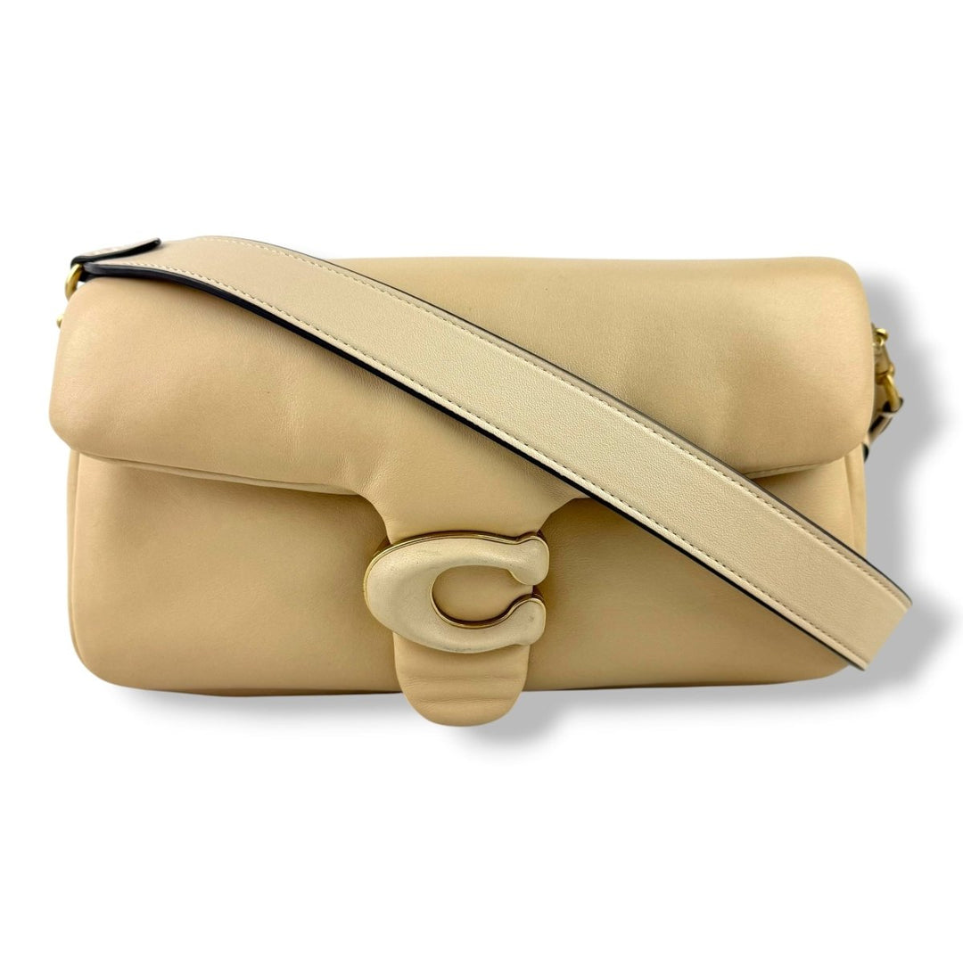 Coach Pillow Tabby 26 Beige Leather Handbag - Lux Central