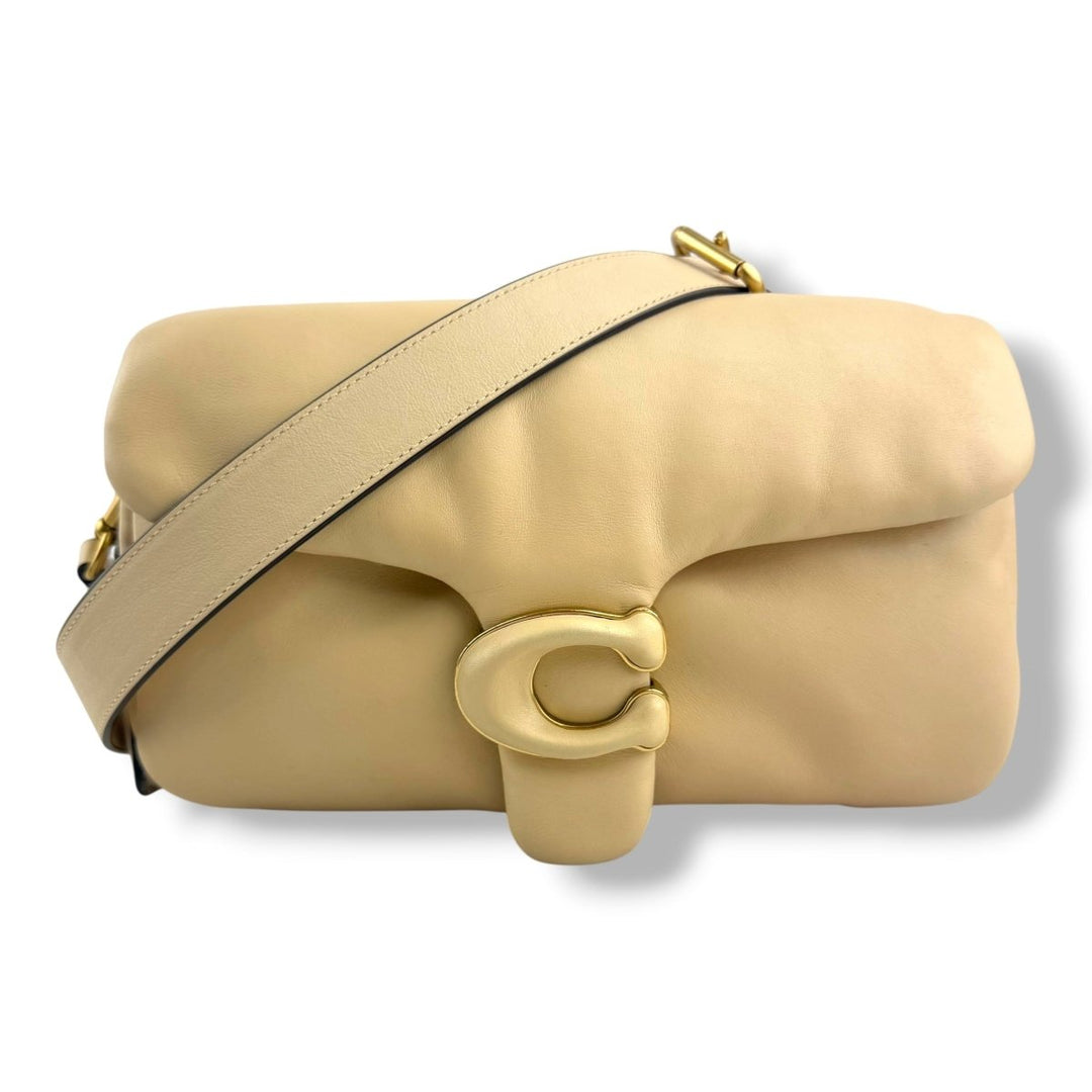 Coach Pillow Tabby 26 Beige Leather Handbag - Lux Central