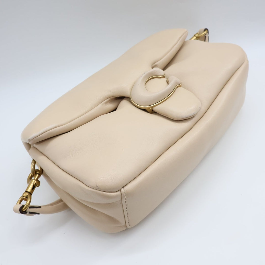 Coach Pillow Tabby 26 Beige Leather Handbag - Lux Central