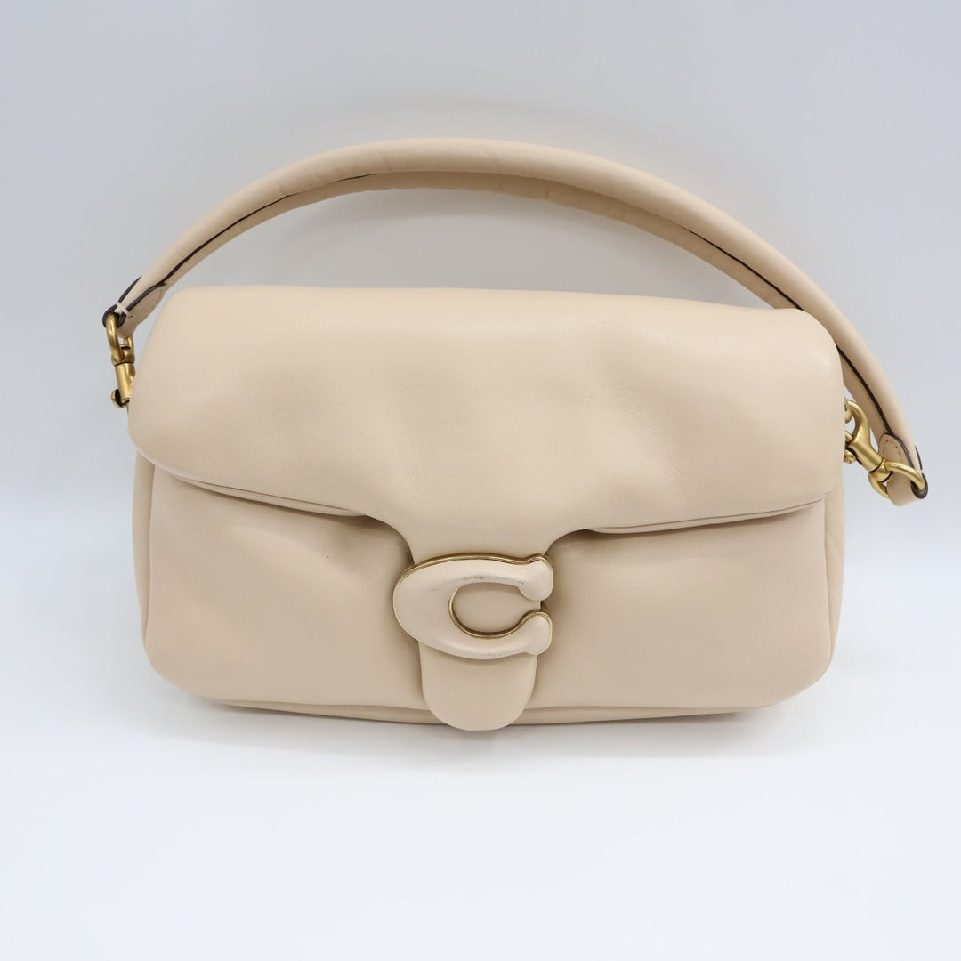 Coach Pillow Tabby 26 Beige Leather Handbag - Lux Central