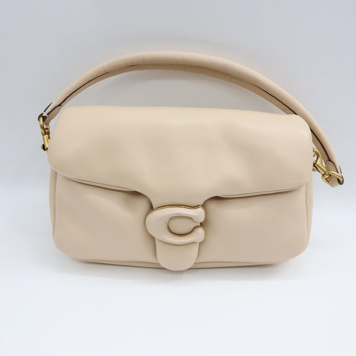 Coach Pillow Tabby 26 Beige Leather Handbag - Lux Central