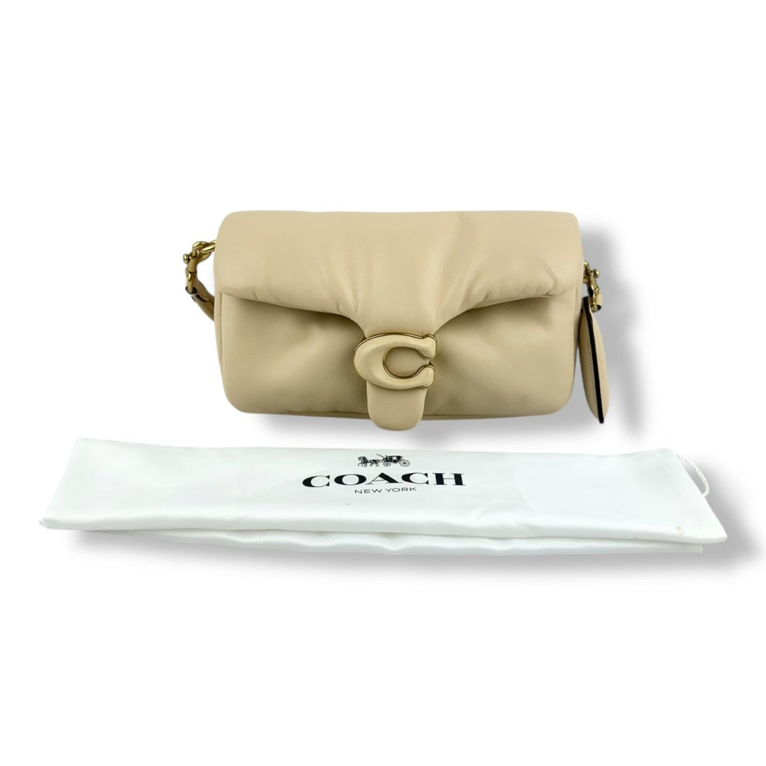 Coach Pillow Tabby 26 Beige Leather Handbag - Lux Central